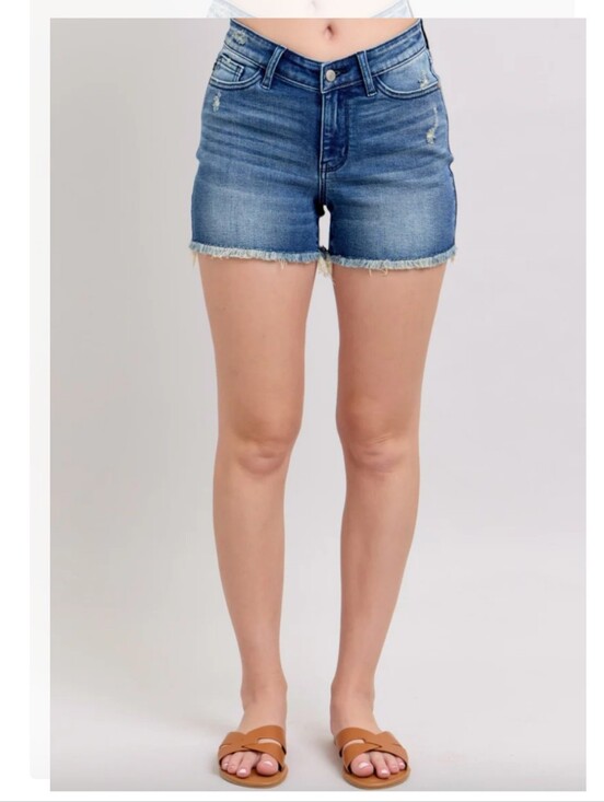 Judy Blue Denim - NWT Judy Blue V-Front Distressed Denim Shorts (Size XL)